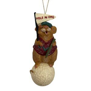 Kurt Adler Hole In One Mouse Christmas Ornament Holiday Decor